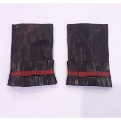 Женские перчатки митенки кожаные GlovesUA мод 383 черные