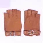 Женские перчатки митенки кожаные GlovesUA мод 403 вощаные