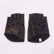 Жіночі рукавички мітенки шкіряні GlovesUA мод.317 чорні (без пальців)