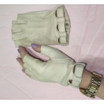 Женские перчатки митенки кожаные GlovesUA мод-359 белые