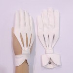 Женские автомобильные кожаные перчатки  GlovesUA мод-516 белый