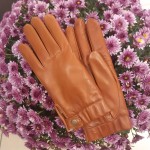 Женские кожаные перчатки GlovesUA мод-421кирпичные - На пoдкладке Женские кожаные перчатки GlovesUA мод-421кирпичные
