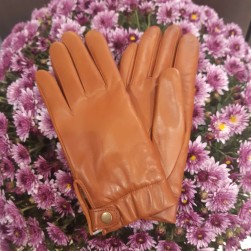 Женские кожаные перчатки GlovesUA мод-421кирпичные