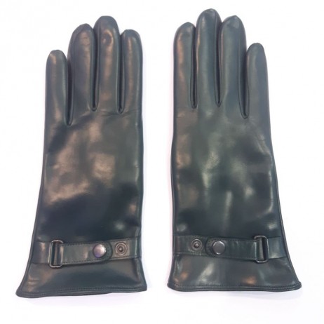 Мужские кожаные перчатки GlovesUA мод-463 темно зеленые