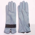 Жіночі шкіряні рукавички GlovesUA мод.407 світло-блакитний