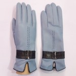 Жіночі шкіряні рукавички GlovesUA мод.407 світло-блакитний