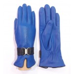 Жіночі шкіряні рукавички GlovesUA мод.407 блакитний - На підкладці Жіночі шкіряні рукавички GlovesUA мод.407 блакитний