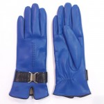 Женские кожаные перчатки GlovesUA мод-407 голубой