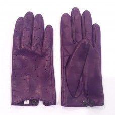 Жіночі шкіряні рукавички GlovesUA мод.394 фіолетові з перфорацією