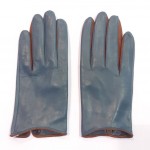 Жіночі шкіряні рукавички GlovesUA мод.394 петролеум