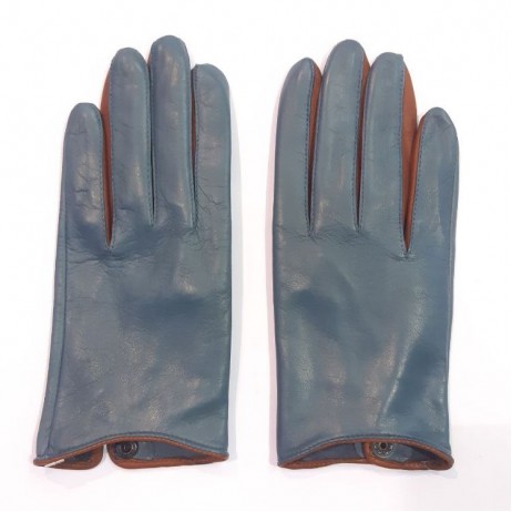 Жіночі шкіряні рукавички GlovesUA мод.394 петролеум