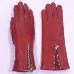 Жіночі шкіряні рукавички GlovesUA мод.185 червоні - На підкладці Жіночі шкіряні рукавички GlovesUA мод.185 червоні