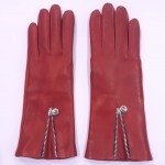 Жіночі шкіряні рукавички GlovesUA мод.185 червоні - На підкладці Жіночі шкіряні рукавички GlovesUA мод.185 червоні