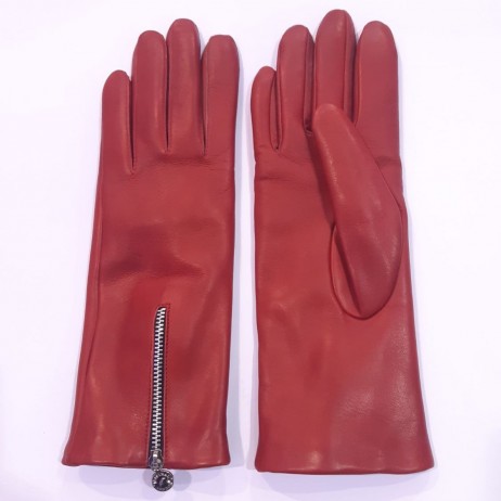 Жіночі шкіряні рукавички GlovesUA мод.185 червоні - На підкладці Жіночі шкіряні рукавички GlovesUA мод.185 червоні