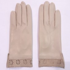 Женские перчатки кожаные GlovesUA мод.205 бежевые (оборка замш) Женские перчатки кожаные GlovesUA мод.205 бежевые (оборка замш)