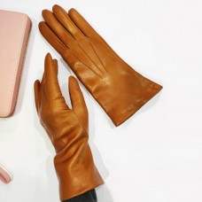 Женские кожаные перчатки GlovesUA мод.001 кирпичные