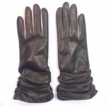 Жіночі шкіряні рукавички GlovesUA мод.362 темно-сірі