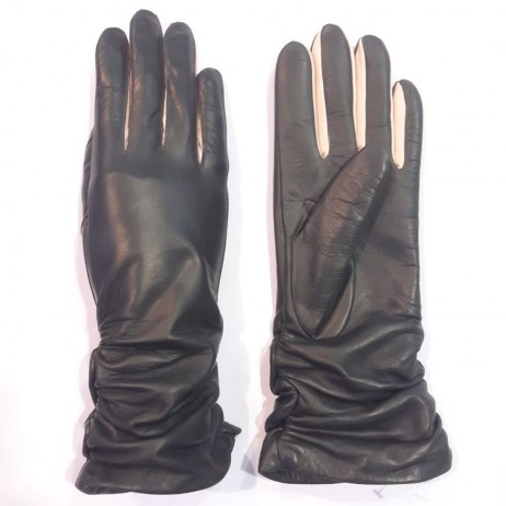 Жіночі шкіряні рукавички GlovesUA мод.362 темно-сірі