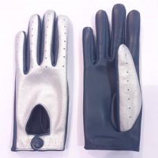 Женские кожаные перчатки  GlovesUA  мод.274 серебро/мурена