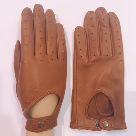 Женские автомобильные кожаные перчатки  GlovesUA  мод-274 кирпичные